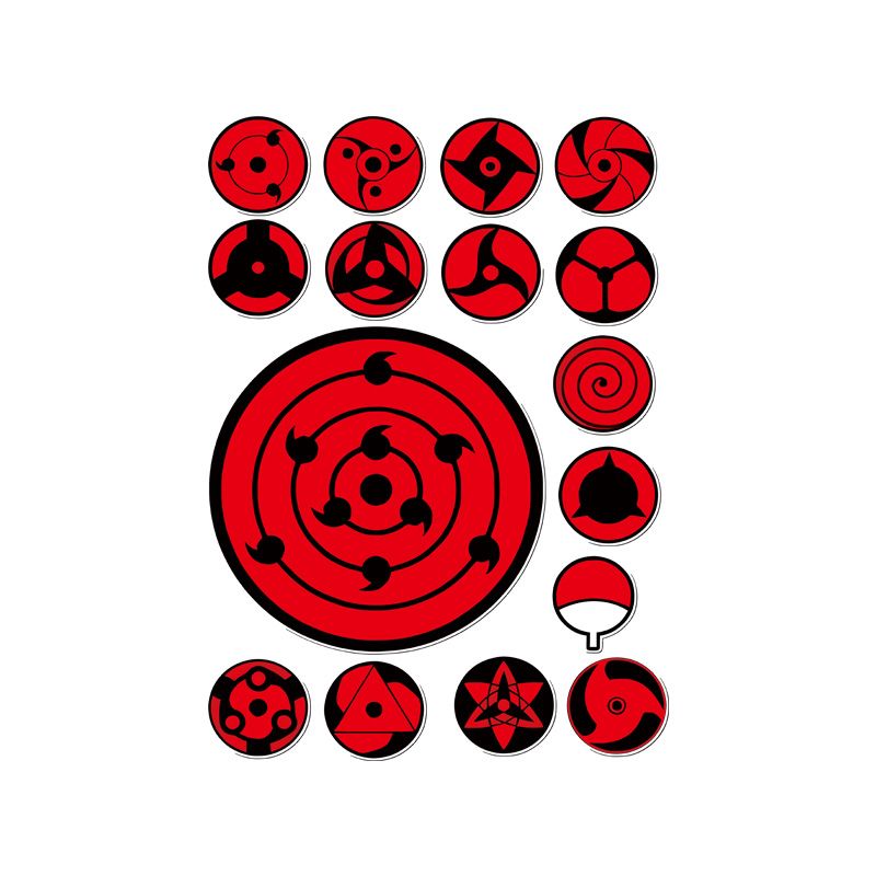 Car Accessories Japanese - Set di Adesivi Fustellati Occhio Sharingan,