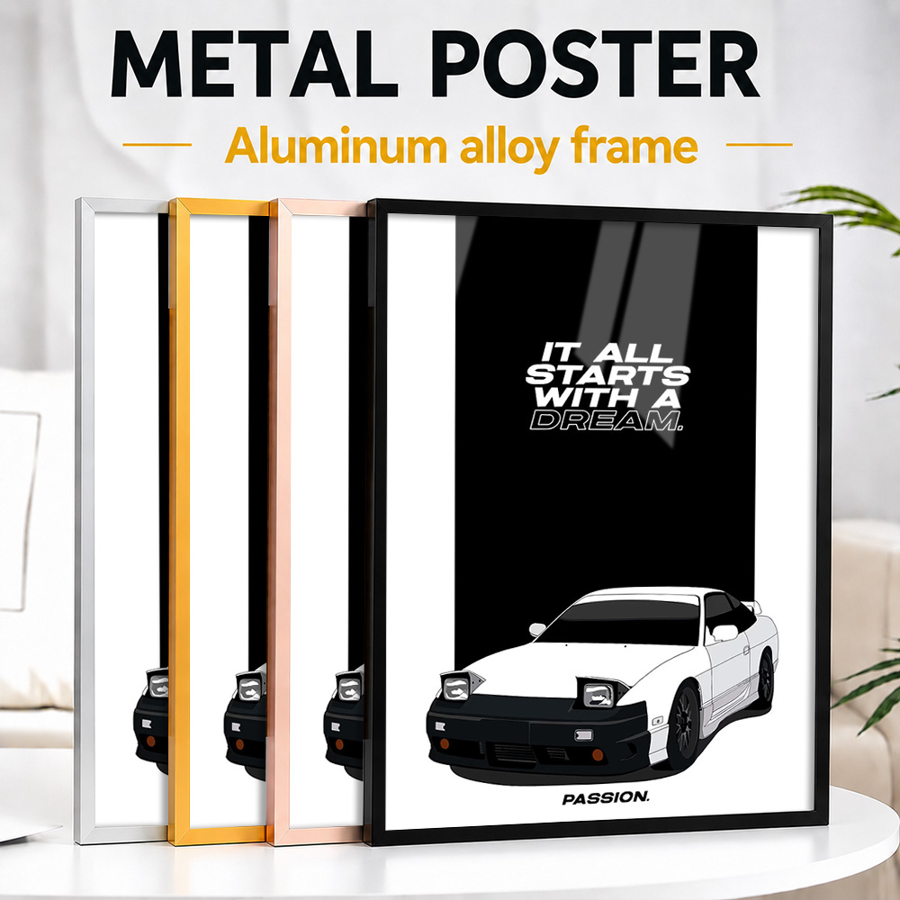 Car Mirror - Poster in Metallo Auto da Sogno