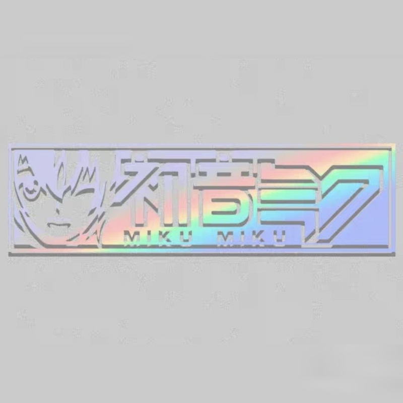 Car Accessories Japanese - Adesivi Riflettenti Colorati Anime Hatsune Miku,